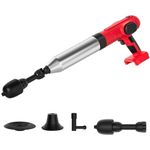 Rozlchar Cordless Electric Toilet Plunger Compatible for Milwaukee 18V Battery (No Battery),High Pressure Drain Unclogger with 3 Interchangeable Heads for Sinks, Washbasin, Toilets