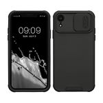 kwmobile Hybrid Case Compatible with Apple iPhone XR - Case with Camera Cover and Bumper - Phone Cover - Black