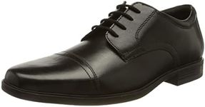 Clarks Men's Howard Cap Oxford, Black Leather, 10 UK