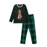 Nap Chief Unisex Kids Christmas Woodland Creatures Pyjama Set | Cotton Night Suit for Boys & Girls Comfortable Nightdress for Kids Matching T-Shirt & Jogger Set for Kids (Dark Green 7-8 Years)