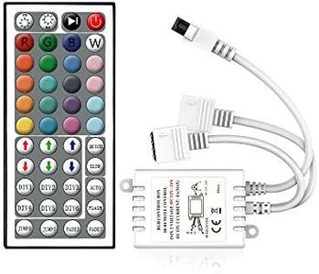 Arotelicht RGB Controller LED striscia di luce, controllore remoto, Telecomando a 44 tasti, oscuramento e miscelazione dei colori,striscia di luci LED 5V/12V/24V,（4 foro stenopeico, Telecomando IR)