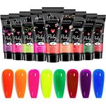 MKNZOME 15ml Poly Nail Gel Kit, 12 Colors Gel Nail Polish Set Nail Extension Kit Starter and Acrylic Nail Kit, Nail Kit Gifts for Women, Nail Repair Kit for Broken Natural Nails #28