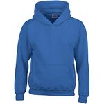 GILDAN Heavy Blend Childrens Unisex Hooded Sweatshirt Top/Hoodie (L) (Royal)