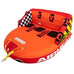 Airhead Super Mable, 1-3 Rider - Inflatable Towable Tube for Boating and Water Sports, Heavy Duty Full Nylon Cover & Zipper with EVA Foam Padding, Easy Inflating & Deflating