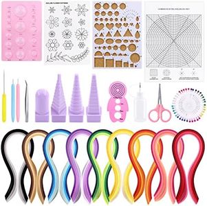 Mardatt 64 Pcs Complete Paper Quilling Kits, 45 Colors 900 Strips Paper with Necessary Tools for Beginners, Advanced Quiller, DIY Handcraft Quilling Set