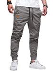 JMIERR Mens Joggers with Pockets Casual Joggers Pants Cotton Drawstring Joggers Men Chino Pants Summer Hiking Outdoor Twill Track Jogging Sweatpants Baseball Pants for Men, CA 32(S), B Grey