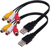 BERANMEY USB to 3RCA Cable, [2 Pack