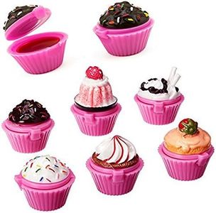 Adorox 12pc Scented Novelty Cupcake Lip Gloss Lip Balm Makeup Girls Birthday Party Favors