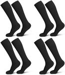 Raigoo Kids Soccer Socks, Kneel High Classic Stripe Tube Socks for School Team Youth Boys & Girls (4-11 Years Old) - Black - Shoe size 1-5 or Ages 8-11