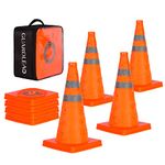 4 Pack 18 inch Collapsible Traffic Cones, Safety Cones with Reflective Collars, Multi Purpose Pop Up Extendable Road Safety Cone by GUARDLEAD