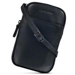 STILORD 'Loki' Leather Chest Bag Vintage Crossbody Bag Leather Phone Case for Smartphone Sling Bag XS Fanny Pack Genuine Vintage Leather, Colour:Black