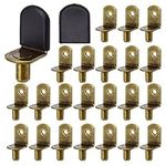 Ruidee 30Pcs Shelf Pegs L-Shaped Metal Cabinet Shelf Clips with Rubber Sleeve (Bronze)