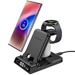 SwanScout Charging Station for Samsung, Foldable 25W 3 in 1 Super Fast Charging Dock Stand for Galaxy S24 Ultra/S23/S22/Z Flip 5/Fold 5/A54/A25/A15/Buds, Charger for Samsung Galaxy Watch 6/5/4/3