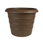 The HC Companies 20 Inch Marina Large Round Planter - Lightweight Plastic Plant Pot for Indoor Outdoor Plants Flowers Herbs, Chocolate