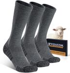 Fiducom Merino Wool Work Socks for Men 3 Pairs Cushioned Boot Socks Moisture-Wicking Breathable Ideal for Long Shifts Heavy Duty Jobs