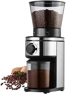 Ollygrin Burr Coffee Grinder, Electric Conical Coffee Bean Grinder With 30 Adjustable Grind Settings For 2-12 Cups, Sliver & Black