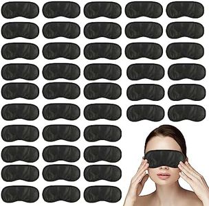 210 pcs Sleep Masks Bulk Eye Mask, Liubeili Sleeping Mask Blindfold Eye Cover Team Building Games Party with Nose Pad and Adjustable Strap for Women Men Kids 4 Layers Black