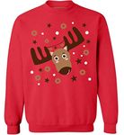 Awkward Styles Funny Christmas Deer Sweatshirt Reindeer Ugly Christmas Sweater Red 2XL