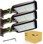 Glitgate LED Parking Lot Lights 200W 30000LM 5000K Dusk to Dawn Photocell Outdoor Street Lights,Adjustable Arm Mount IP65 Waterproof Commercial Area Security Light for Parking Lot, Roadway, 3 Pack