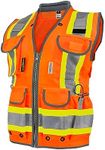 Radians Womens Standard Hi-Vis Orange Class 2 Heavy Woven Two Tone Engineer Vest Size S