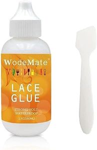 wodemate Colle Perruque, Lace Wig Glue, Colle Liquide, Adhésif Professionnel Tenue Forte Invisible Imperméable pour Perruque en Dentelle, Postiches, Fausses Barbes et Moustaches 2.1OZ (Transparent)