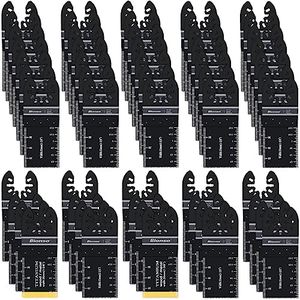 Bionso 55PCS Oscillating Saw Blades, Professional Universal Titanium Multitool Blades for Wood Plastics Metal, Quick Release Multi Tool Kits Fit Dewalt Ryobi Milwaukee Rockwell Fein Makita