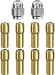 Collet Set for Dremel, 10Pcs Replacement 4485 Brass Quick Change Rotary Drill Nut Tool Set (0.8mm, 1.2mm, 1.5mm, 1.8mm, 2.0mm, 2.4mm, 3.0mm, 3.2mm）