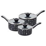 Prestige Disney Monochrome Ceramic Non Stick Saucepan Set of 3 with Lids - 16, 18 & 20cm Induction Saucepan Set, PFAS & PFOA Free, Non Toxic Cookware, Black & White