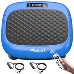 POWET Mini Vibration Plate Exercise Machine, Whole Body Workout Waver Vibration Plate for Lymphatic Drainage with 5 Setting Modes, 99 Speed Levels for Weight Loss, Shaping, Toning (Blue)