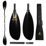 Z&J SPORT Sea Kayak Paddle Full Carbon with Paddle Bag, Adjustable Recreational Touring Kayak Paddle for Dynamic Kayaking in Ocean, River, Lake (SK-I) (220-230cm, Bent Shaft)