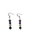 Negative energy protection crystal earrings,Empath protection earrings,Hematite, Amethyst, Labradorite, Black tourmaline