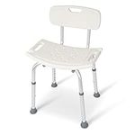 Dunimed Shower Stool/Chair - Height adjustable - Anti-Slip seat - Shower seat - Bath aids - For Elderly, Seniors, Disabled, Pregnant (Bathroom Safety) (With backrest)