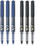 Pilot V7 Hi-Tecpoint Cartridge System Rollerball Pen Medium Point - (Blue 3 & Black 3)