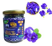 Blue Herbal Tea - Butterfly Pea Flower Tea, 30 Grams (100 Cups), Belly Fat Herbal Tea - Supports Healthy Tummy Fat, Caffeine-Free Blue Tea, Eco-consious Pet Jar