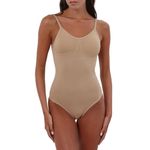 Silky Dance Seamless Low Back Camisole Leotard with Removable Padding (Nude, Small)