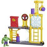 SPIDEY AND HIS AMAZING FRIENDS Marvel Hulk's Smash Yard | Hulk Figure Playset with Toppling Tower and Smash Wall | Superhero Toys for 3+ Year Old Kids, Boys and Girls |Gift Idea