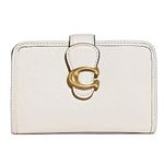 COACH Tabby Smooth Leather Medium Purse with Snap Closure White One Size
