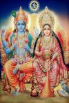 Shri Vishnu Bhagwan with MATA Lakshmi ji Hd Wallpaper for Wall Home/Living Room/Study Room/Dining Room/Office Space/Temple House Special Eco Friendly Waterproof Without Smale (30x48)