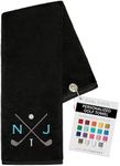 Lifetime Creations Monogrammed Golf Towel: Embroidered Personalized Golf Towel with Initials, Gift for Dad, Groomsmen, Husband, Golfer, Father's Day, Bachelor Party, Golf Outing