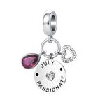 OutstandLong Heart Birthstone Pandora Charm July Birthday Teardrop Bead for Grandma European Pandora Bracelets