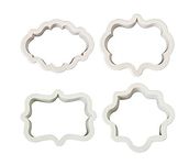 RKPM HOMES 4-Pieces DIY Cake Plunger Cutter, Biscuit Cutters Sugarcraft Cake Decorating, Frame Shape Cutter