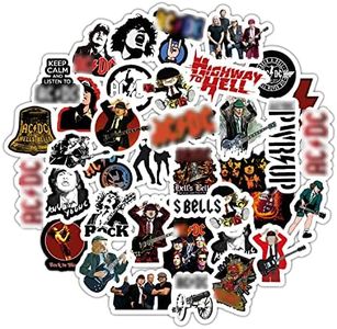 BulbaCraft Rock Band Stickers for Adults, 80s Rock Guitar Decals, 36 Pieces Waterproof Stickers for Laptop & Skateboards