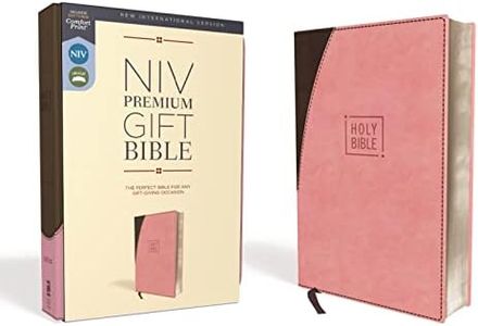 NIV, Premium Gift Bible, Leathersoft, Pink/Brown, Red Letter, Comfort Print: The Perfect Bible for Any Gift-Giving Occasion