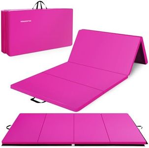 BalanceFrom BFGR-01PK All-Purpose Extra Thick High Density Anti-Tear Gymnastics Folding Exercise Aerobics Mats, 4' x 10' x 2", Pink, One Size