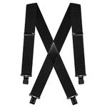 QCWQMYL 2" Suspenders for Men Heavy Duty Strong Clips Hunting Skip Work Braces