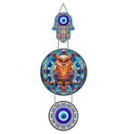 Artvibes Wood Owl Wall Hanging For Home Decor | Decoration | Livingroom | Modern Artworks Items | Peace Charm Accents | Door Entrance Decorative Hangings | Mdf Arts (Wh_8505N)