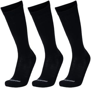 Zensah Alpaca Compression Socks (15–20 mmHg) for Running, Travel & Daily Support – Knee High – Made in USA (X-Large, Black, 3 Pairs)