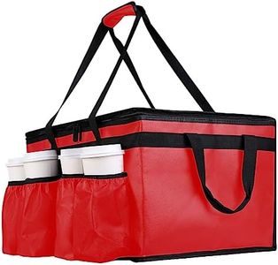 Insulated Food Delivery Bag with Cup Holders/Drink Carriers Premium XXL, Great for Beverages, Grocery, Pizza, Commercial Quality Hot and Cold Catering Bag for doordash 22x14x13 hot Boxes
