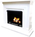 Gel and Ethanol Fireplaces Berlin Model Deluxe Fireplace, White,3-Litre Burner Included