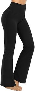 Promover Yoga Pants for Women Wide Leg Lounge Work Pants (Black,M)